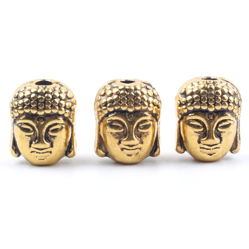 10pcs Antique Owl Lion Buddha Leopard Head Spacer Beads Charm DIY Bracelets Necklace Beads for Jewelry Making Accessories