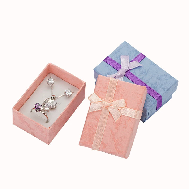 60pcs Jewelry Box Earrings Necklace Rings Gift Box Packaging High Quality Paper Jewelry Display with White Sponge