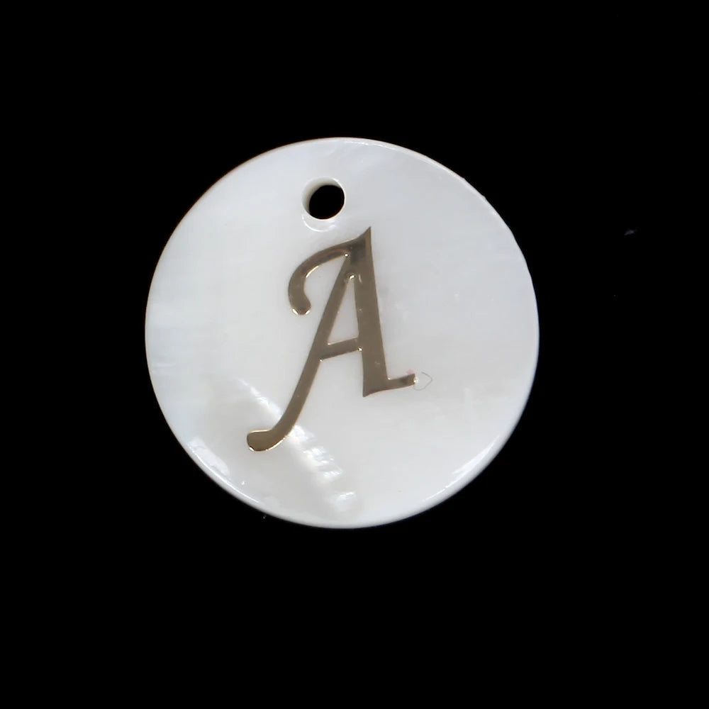 Natural 26 Letter White Shell Alphabet Spacer Beads for Jewelry Making DIY Handmade Pendant Necklace