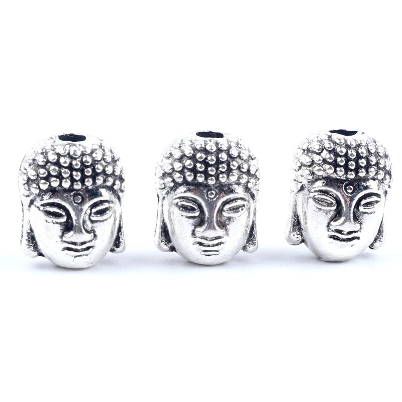 10pcs Antique Owl Lion Buddha Leopard Head Spacer Beads Charm DIY Bracelets Necklace Beads for Jewelry Making Accessories