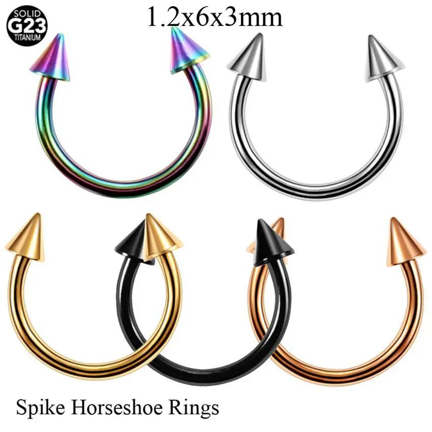 1PC G23 Titanium Nose Lip Ear Cartilage Tragus Piercing Eyebrow Horseshoe Rings Piercing Captive Bead Ring Sexy Piercing Jewelry