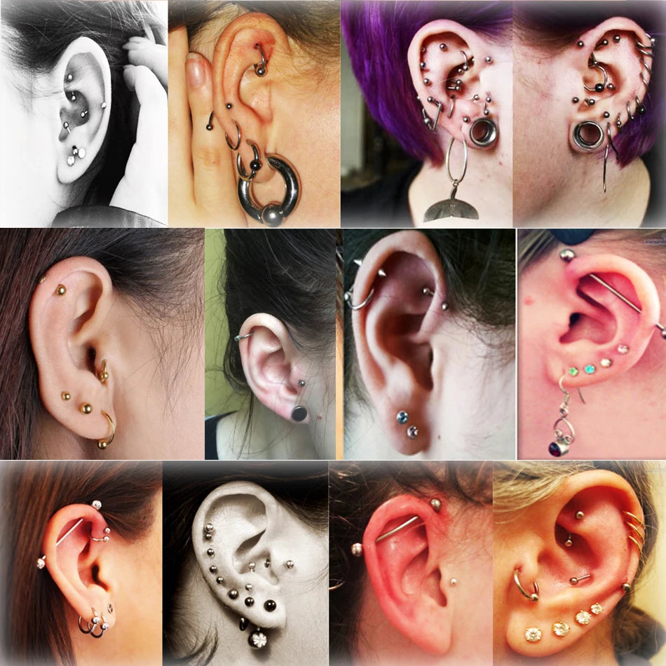 1PC G23 Titanium Nose Lip Ear Cartilage Tragus Piercing Eyebrow Horseshoe Rings Piercing Captive Bead Ring Sexy Piercing Jewelry