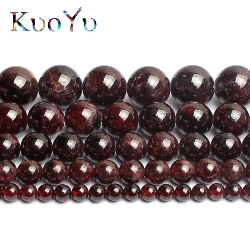 Natural Dark Red Garnet Round Loose Stone Beads For Jewelry Making 15.5" 4.6.8.10.12mm DIY Making Bracelets Necklace Jewellery