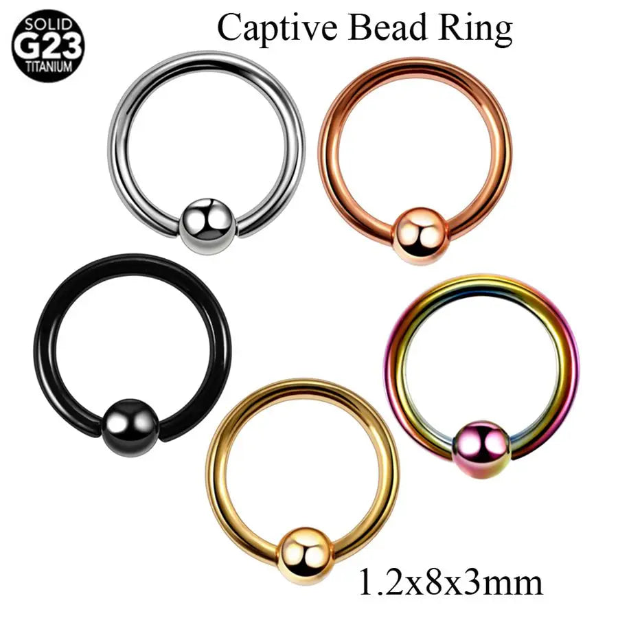 1PC G23 Titanium Nose Lip Ear Cartilage Tragus Piercing Eyebrow Horseshoe Rings Piercing Captive Bead Ring Sexy Piercing Jewelry