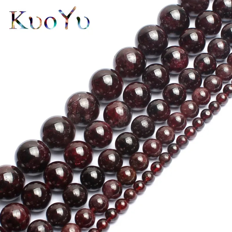 Natural Dark Red Garnet Round Loose Stone Beads For Jewelry Making 15.5" 4.6.8.10.12mm DIY Making Bracelets Necklace Jewellery