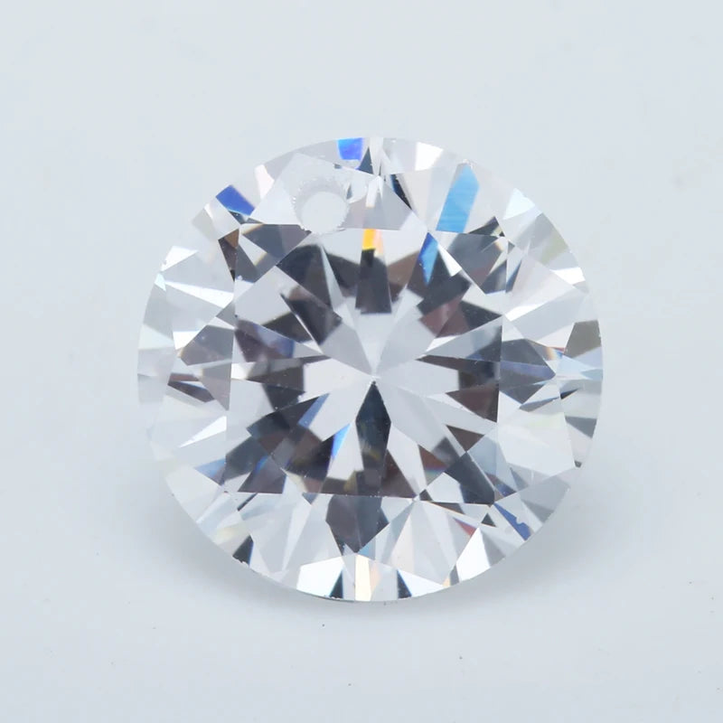 White A Hole Cubic Zirconia Stone 5mm 6mm 8mm 10mm AAAAA Zirconia CZ stone For Jewelry DIY Stone