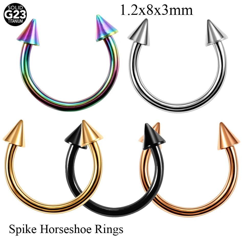 1PC G23 Titanium Nose Lip Ear Cartilage Tragus Piercing Eyebrow Horseshoe Rings Piercing Captive Bead Ring Sexy Piercing Jewelry