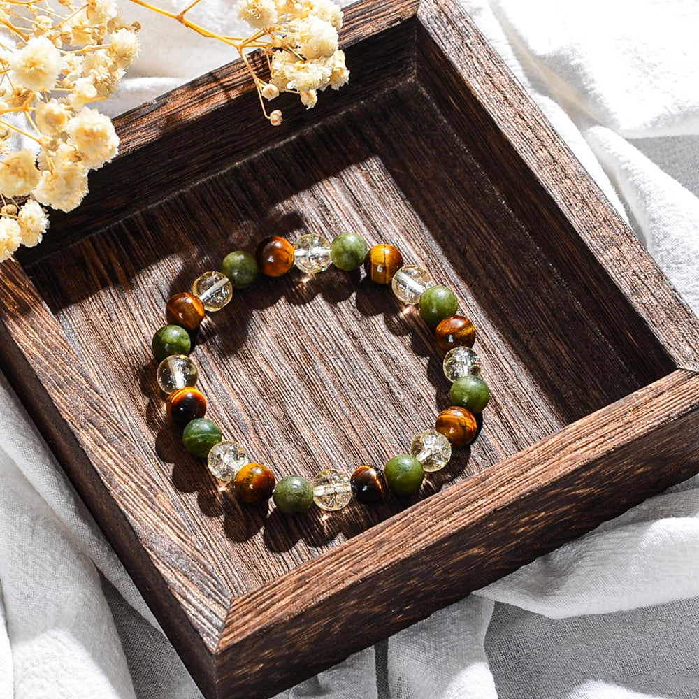 1PC Vintage Money Bracelet, Attract Wealth Bracelet - Canadian Jade, Bring Wealth, Income, Prosperity and Prosperity