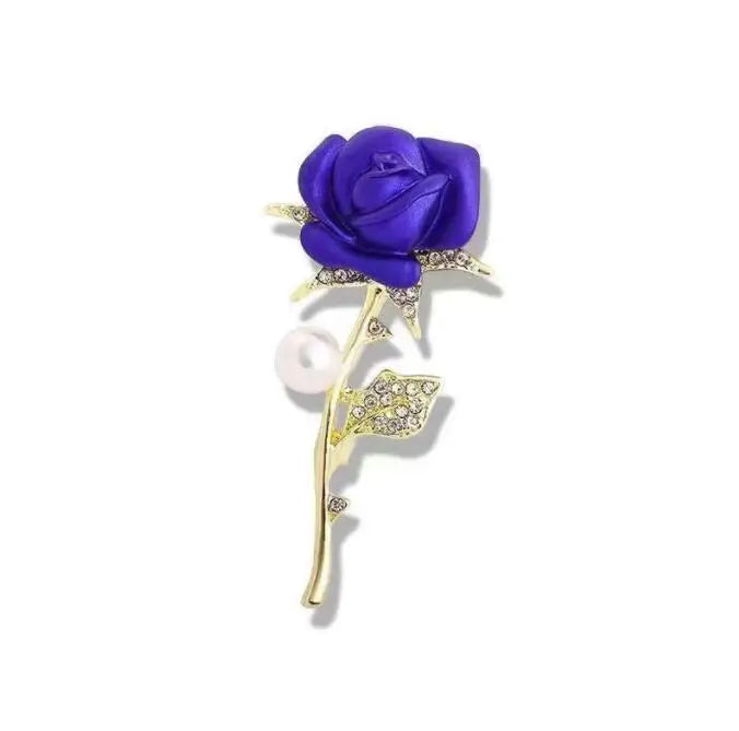 Cute Rose Brooch for Women Fashion Engagement Jewelry Accessories Gold Silver Plated Beautiful Red Rose Brooch Gift for Her