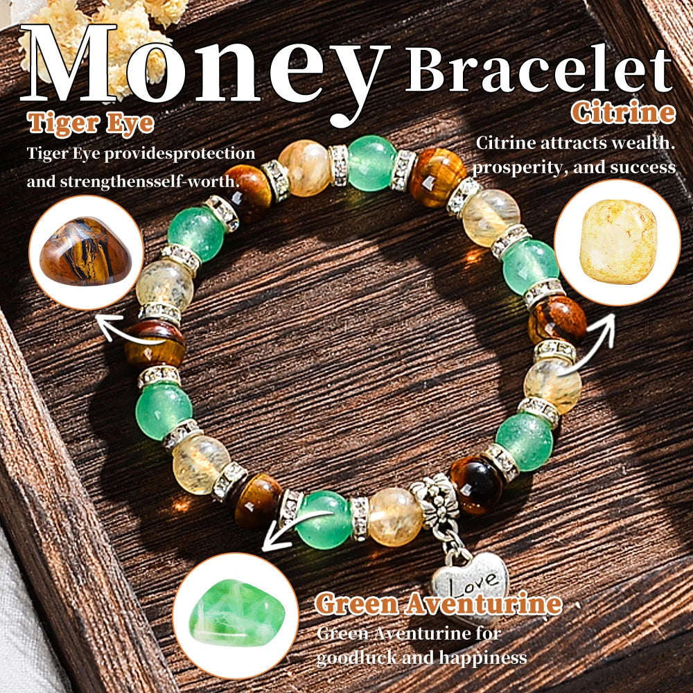 1PC Vintage Money Bracelet, Attract Wealth Bracelet - Canadian Jade, Bring Wealth, Income, Prosperity and Prosperity