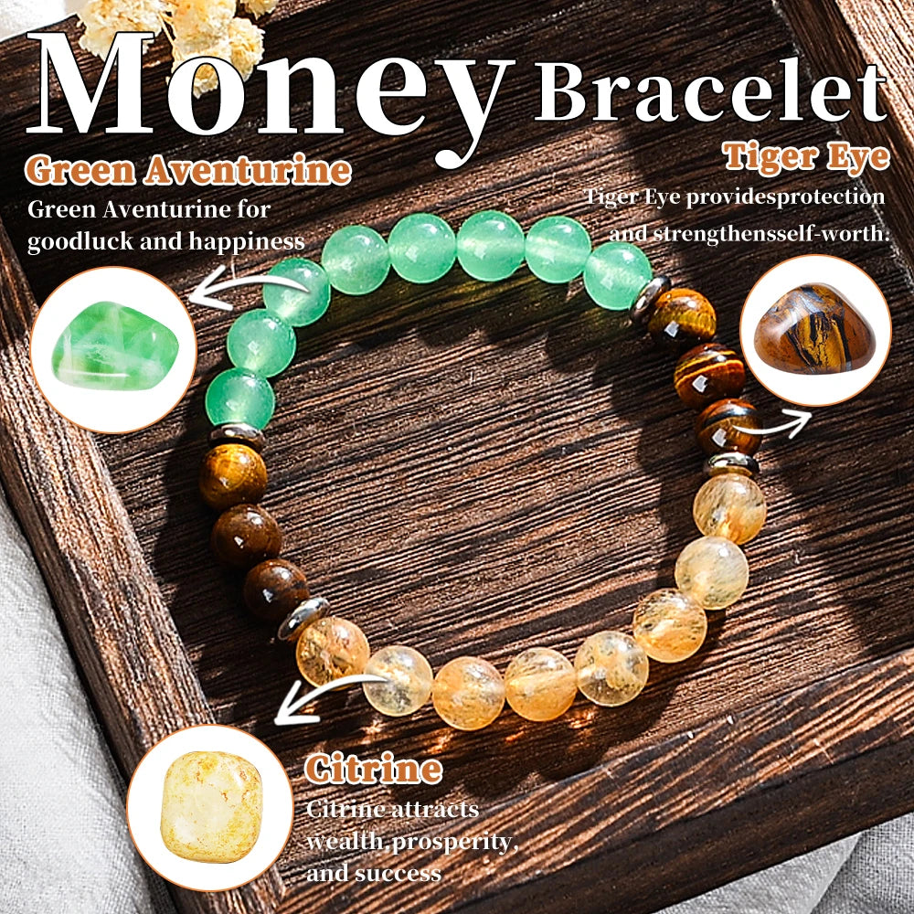 1PC Vintage Money Bracelet, Attract Wealth Bracelet - Canadian Jade, Bring Wealth, Income, Prosperity and Prosperity
