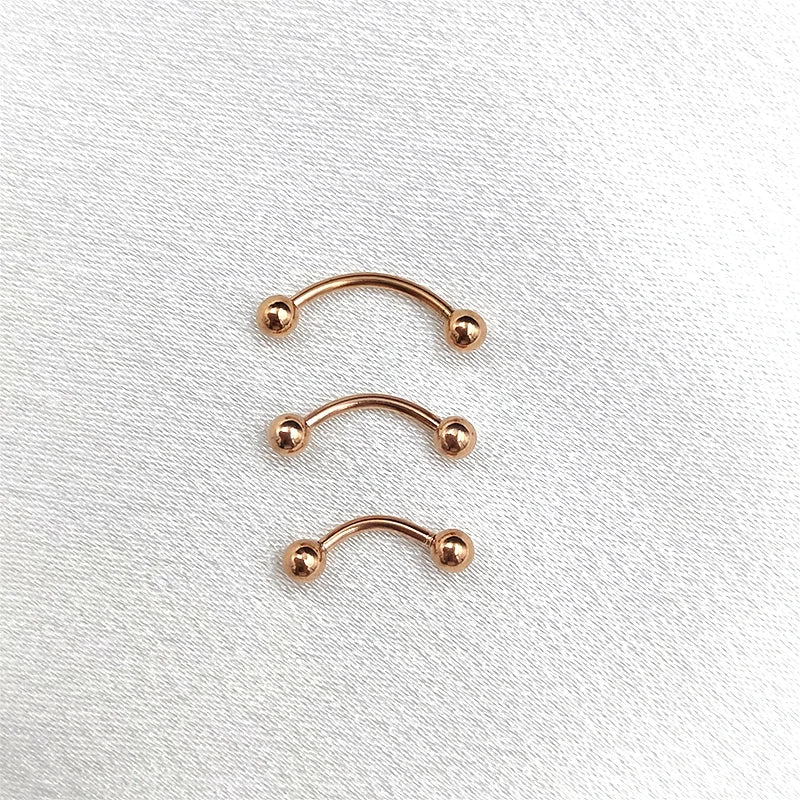 6Pcs Eyebrow Piercing Banana Shape Lip Ring Stainless Steel Curved Barbell Stud Helix Navel Cartilage Earring Body Jewelry