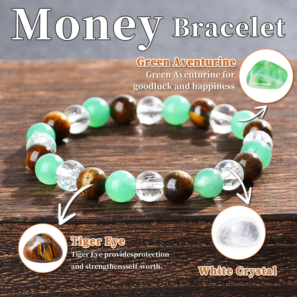 1PC Vintage Money Bracelet, Attract Wealth Bracelet - Canadian Jade, Bring Wealth, Income, Prosperity and Prosperity
