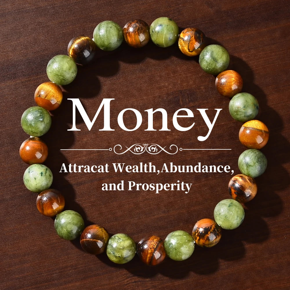 1PC Vintage Money Bracelet, Attract Wealth Bracelet - Canadian Jade, Bring Wealth, Income, Prosperity and Prosperity