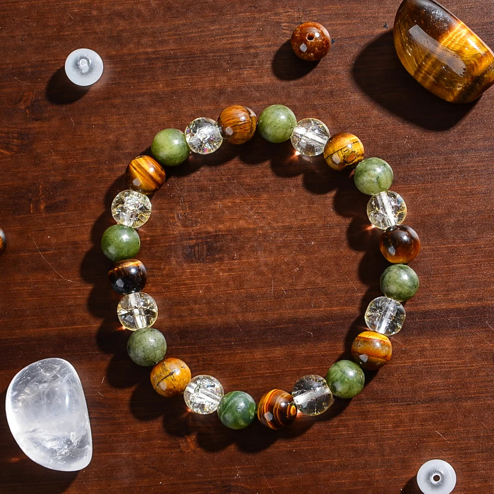 1PC Vintage Money Bracelet, Attract Wealth Bracelet - Canadian Jade, Bring Wealth, Income, Prosperity and Prosperity