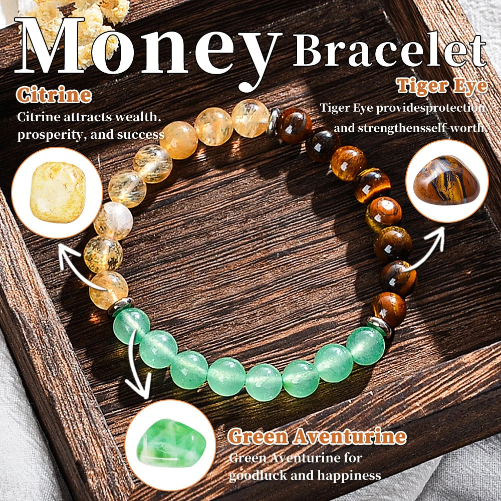 1PC Vintage Money Bracelet, Attract Wealth Bracelet - Canadian Jade, Bring Wealth, Income, Prosperity and Prosperity