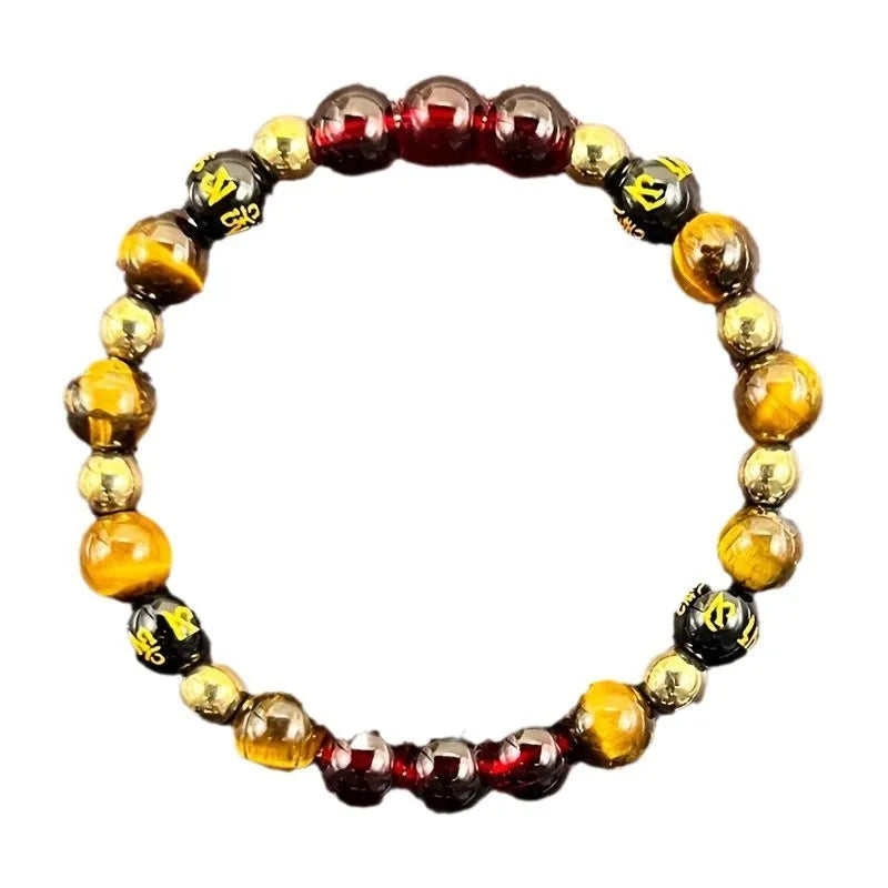1pc/wealth bracelet retro style 8mm natural stone tiger eye stone bracelet suitable for wearing during festival parties