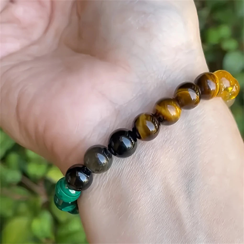 Natural Stone Bracelet For Men Luck And Style Combined Good Luck Women Wealth Bracelet Stone handicrafts Accessory