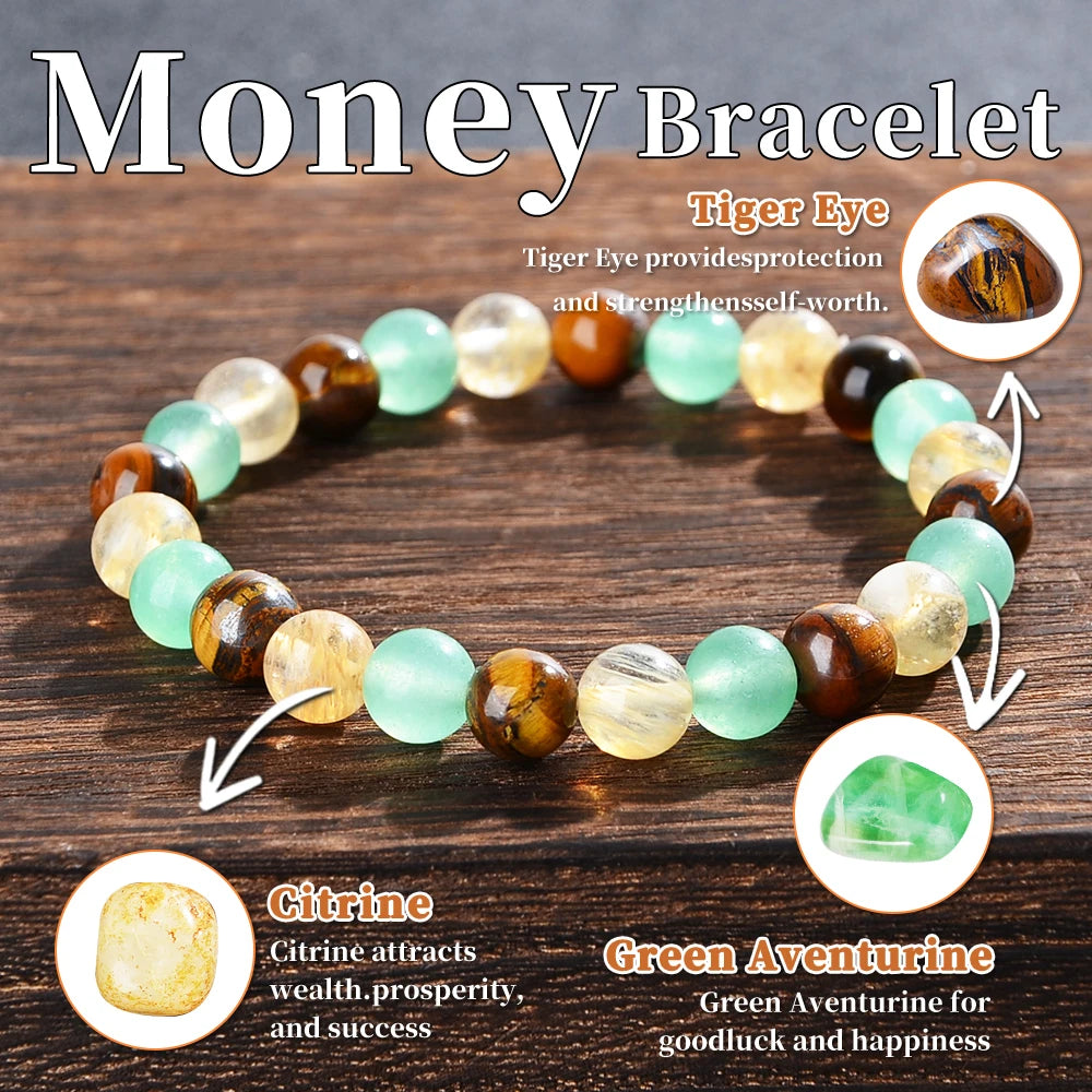 1PC Vintage Money Bracelet, Attract Wealth Bracelet - Canadian Jade, Bring Wealth, Income, Prosperity and Prosperity
