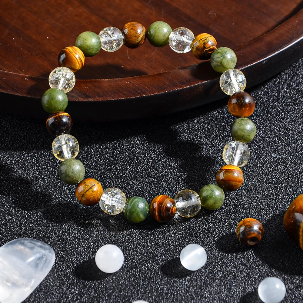 1PC Vintage Money Bracelet, Attract Wealth Bracelet - Canadian Jade, Bring Wealth, Income, Prosperity and Prosperity
